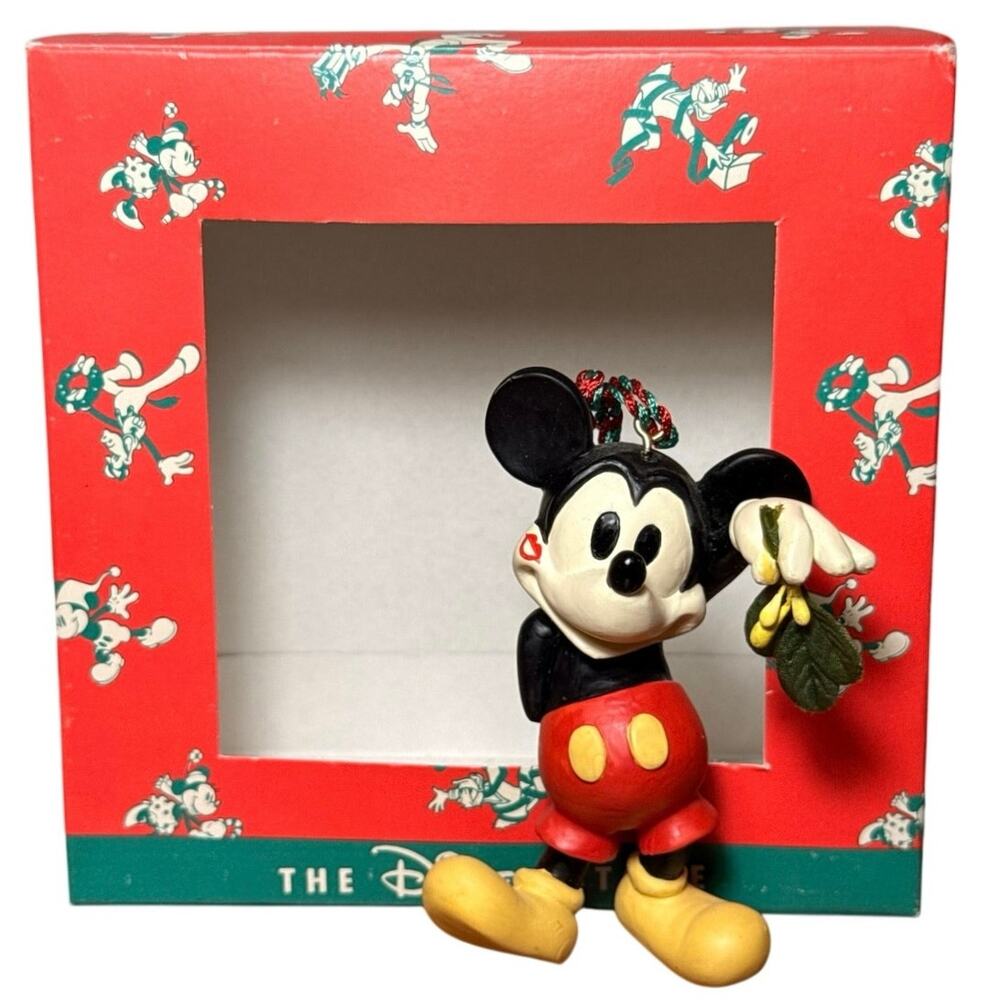 VTG 1995 The Disney Store Mickey Mouse Christmas At Our House Ornament Box